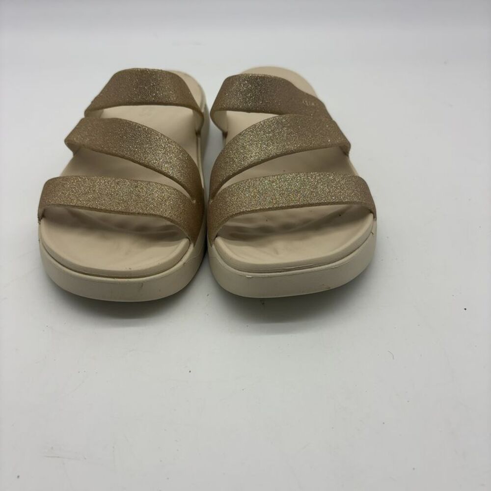 CROCS Women's Glitter Strap Sandals in Champagne